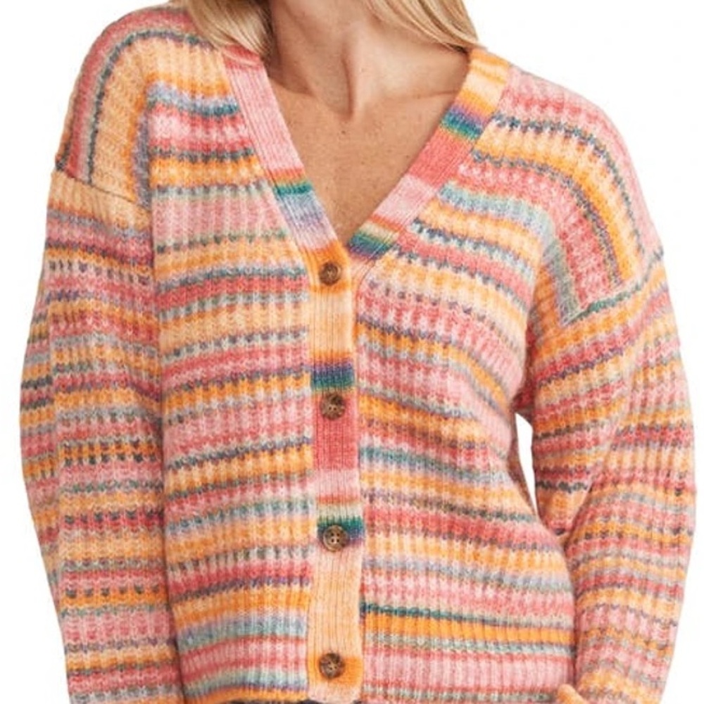 Marine Layer Dream Stripe Cardigan in Warm wool blend